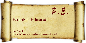 Pataki Edmond névjegykártya